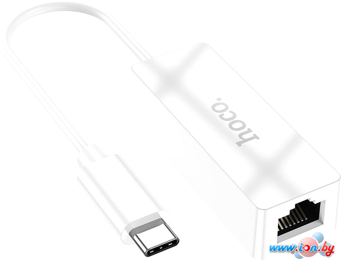 Сетевой адаптер Hoco UA22 USB Type-C - RJ45 (1.3 м, белый) в Бресте