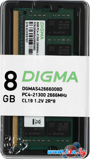 Оперативная память Digma 8ГБ DDR4 SODIMM 2666 МГц DGMAS42666008D в Могилёве