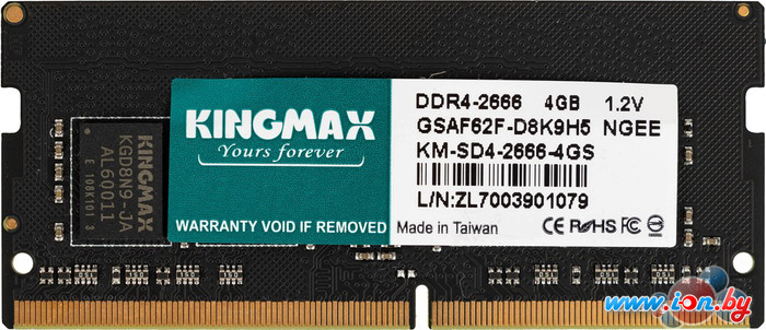 Оперативная память Kingmax 4ГБ DDR4 SODIMM 2666 МГц KM-SD4-2666-4GS в Могилёве