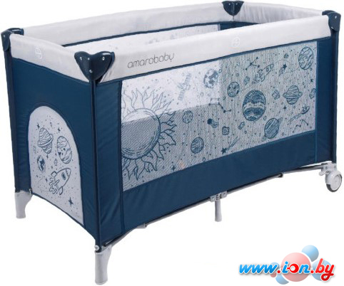 Манеж-кровать Amarobaby Multiform Space AMARO-26MSP-Si (синий) в Могилёве