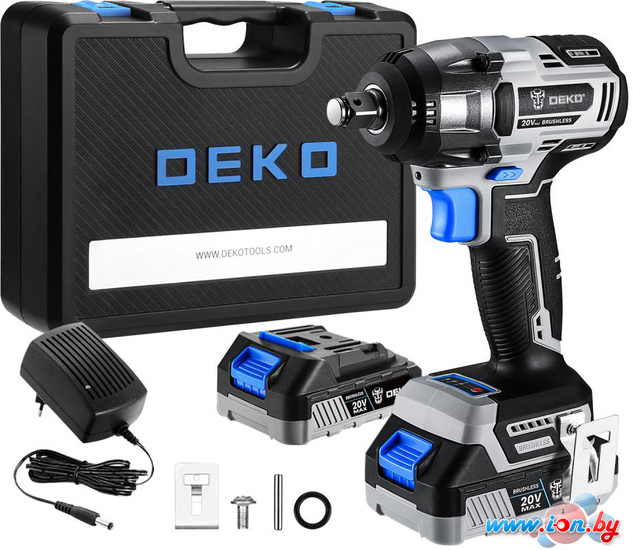 Гайковерт Deko DKIS20 063-4033 (с 2-мя АКБ, кейс) в Могилёве