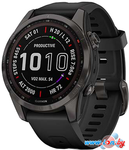 Умные часы Garmin Fenix 7S Sapphire Solar 42 мм (серый карбон/черный) в Могилёве