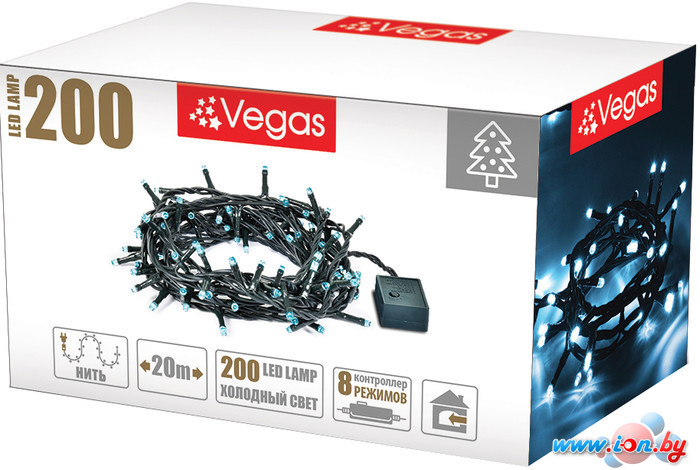 Новогодняя гирлянда Vegas Нить 55069 200 LED (белый холодный) в Могилёве