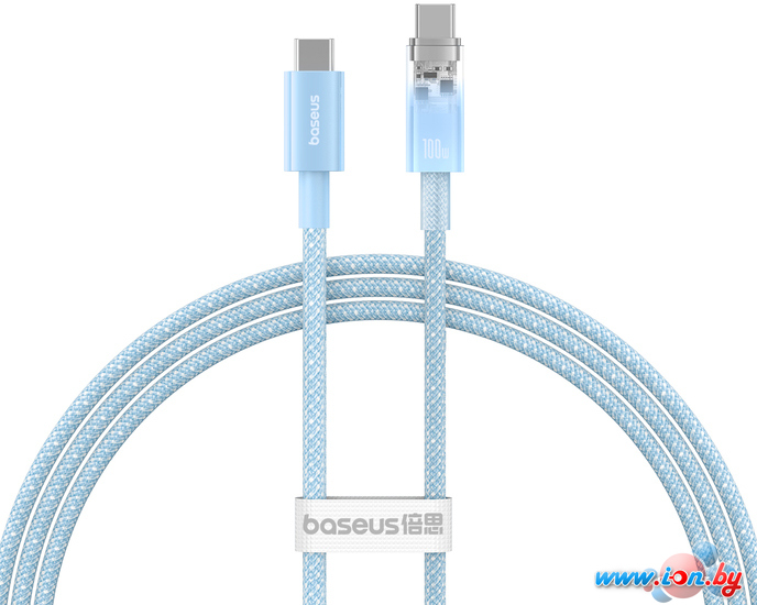 Кабель Baseus Explorer Series Fast Charging with Smart Temperature Control USB Type-C USB Type-C (1 м, голубой) в Могилёве