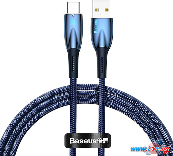 Кабель Baseus Glimmer Series Fast Charging Data Cable USB Type-A - Type-C 100W CADH000503 (2 м, синий) в Могилёве