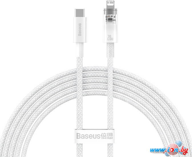 Кабель Baseus Explorer Series Fast Charging Cable with Smart Temperature Control 20W USB Type-C - Lightning (2 м, белый) в Гомеле