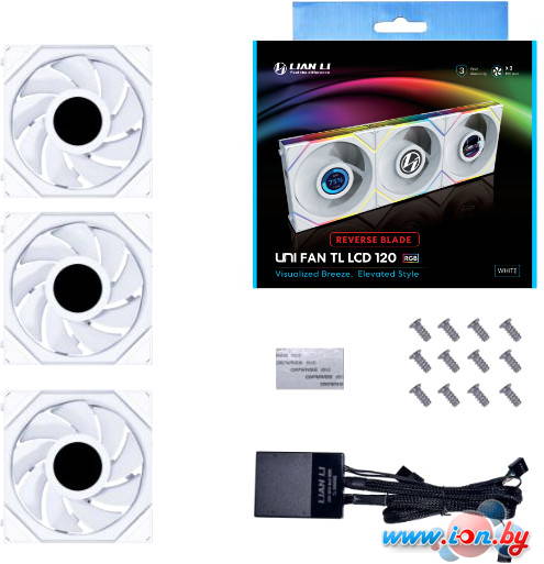 Набор вентиляторов Lian Li Uni Fan TL LCD 120 Reverse Triple Pack G99.12TLLCD3W.R0 в Могилёве