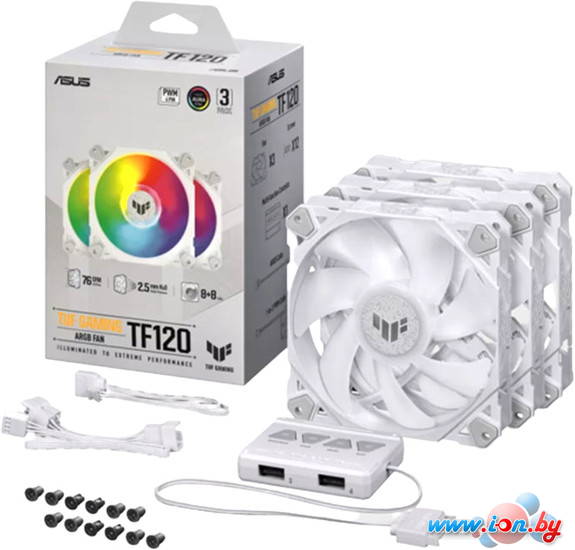 Набор вентиляторов с контроллером ASUS TUF Gaming TF120 ARGB Triple Fan Kit White Edition в Могилёве