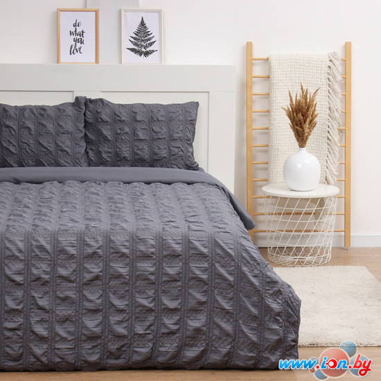 Постельное белье Love Life Texture 1.5сп 10323169 (темно-серый) в Могилёве