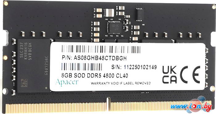 Оперативная память Apacer 8ГБ DDR5 SODIMM 4800 МГц AS08GHB48CTDBGH в Гомеле