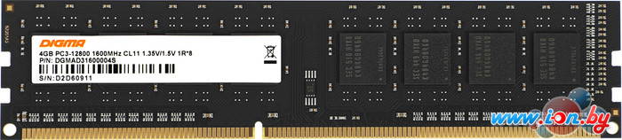 Оперативная память Digma 4ГБ DDR3 1600 МГц DGMAD31600004S в Минске