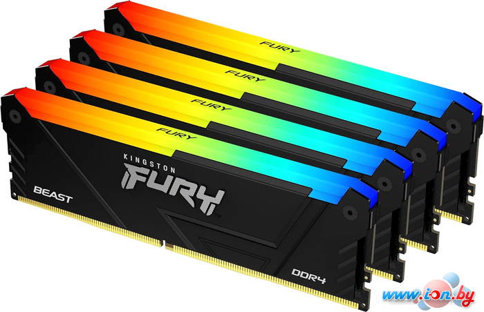 Оперативная память Kingston FURY Beast RGB 4x32ГБ DDR4 3200МГц KF432C16BB2AK4/128 в Гродно