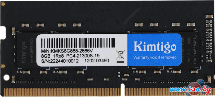 Оперативная память Kimtigo 8ГБ DDR4 SODIMM 2666 МГц KMKS8G8682666 в Могилёве