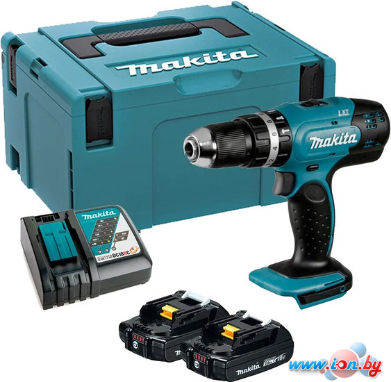 Ударная дрель-шуруповерт Makita DHP453RAJ (с 2-мя АКБ 2 Ач, кейс) в Могилёве