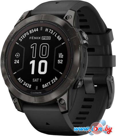 Умные часы Garmin Fenix 7 Pro Sapphire Solar (карбоново-серый титан/черный) в Гродно