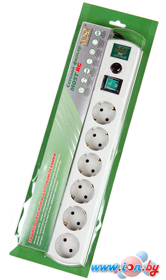 Сетевой фильтр Most RG-6 (10м, 6 розеток, белый) в Могилёве