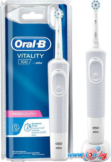 Электрическая зубная щетка Oral-B Vitality 100 Sensi UltraThin D100.413.1 (белый) в Гомеле