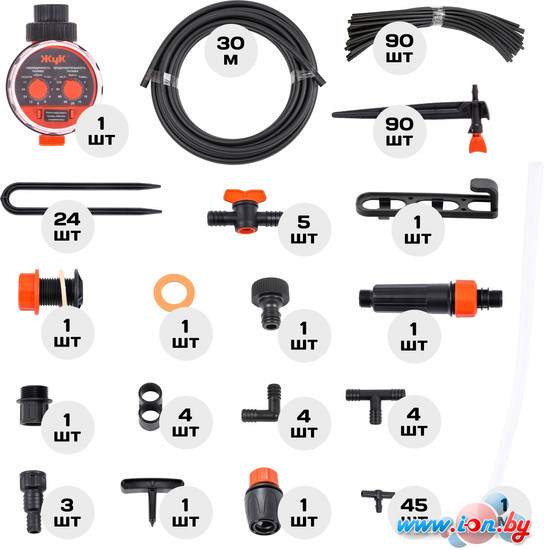 Система полива Жук Капельный полив от емкости с регулируемыми капельницами на 90 растений с таймером 8005-00 в Бресте