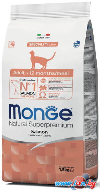 Сухой корм для кошек Monge Superpremium Adult Salmon (1.5 кг) в Могилёве