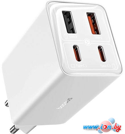 Сетевое зарядное Baseus GaN6 Pro Fast Charger 2C+2U 65W P10162701213-00 (белый) в Минске