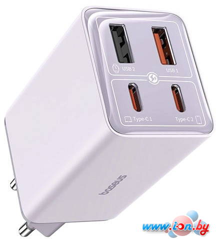 Сетевое зарядное Baseus GaN6 Pro Fast Charger 2C+2U 65W P10162701533-00 (фиолетовый) в Минске