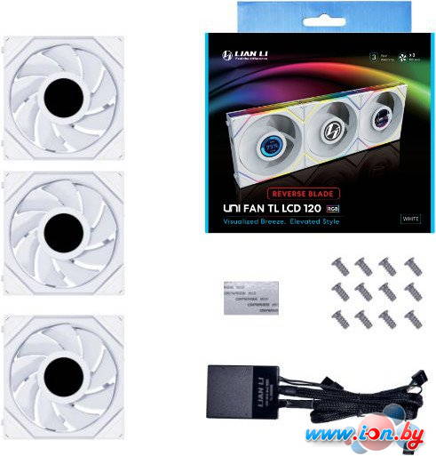 Набор вентиляторов Lian Li Uni Fan TL LCD 120 Reverse Triple Pack G99.12RTLLCD3W.R0 в Могилёве