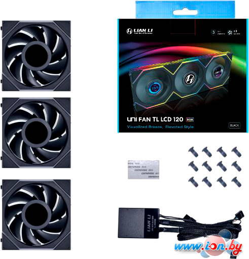 Набор вентиляторов Lian Li Uni Fan TL LCD 120 Triple Pack G99.12TLLCD3B.00 в Могилёве