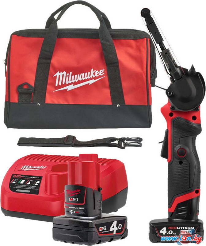 Ленточная шлифмашина Milwaukee M12 Fuel FBFL13-402B (с 2-мя АКБ, сумка) в Минске