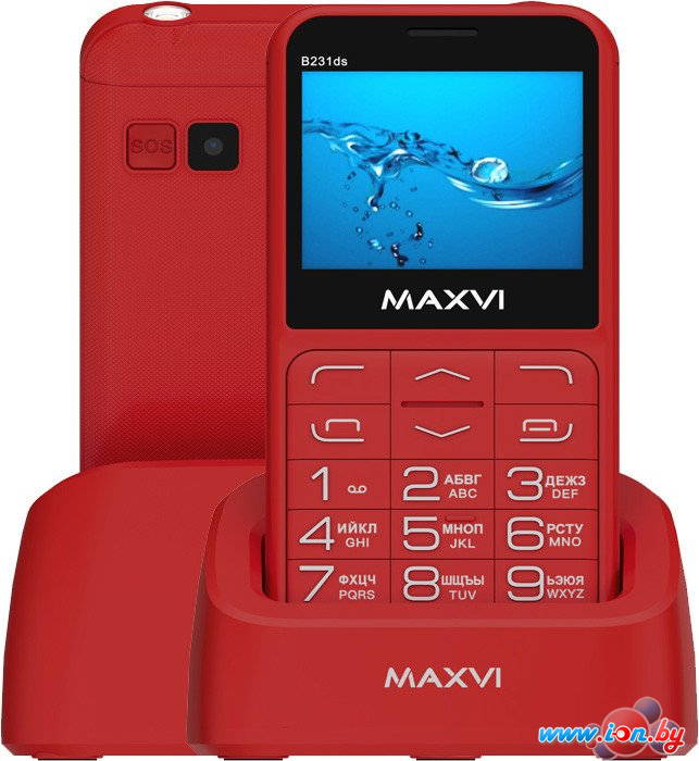 Кнопочный телефон Maxvi B231ds (красный) в Могилёве