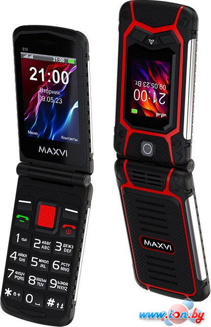 Кнопочный телефон Maxvi E10 (красный) в Могилёве