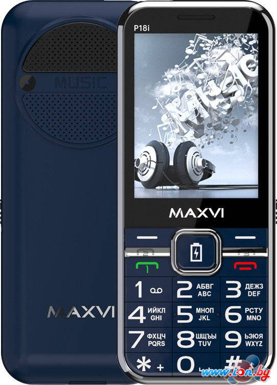 Кнопочный телефон Maxvi P18i (синий) в Могилёве