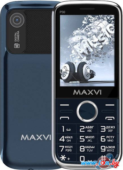 Кнопочный телефон Maxvi P30 (синий) в Могилёве