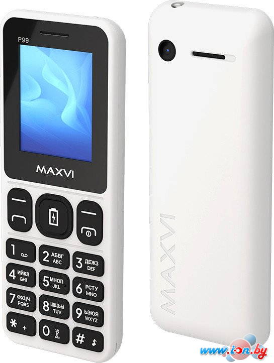 Кнопочный телефон Maxvi P99 (белый) в Могилёве