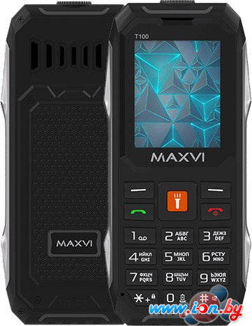 Кнопочный телефон Maxvi T100 (черный) в Могилёве