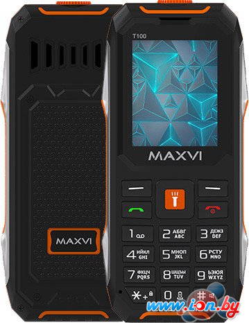 Кнопочный телефон Maxvi T100 (оранжевый) в Гомеле