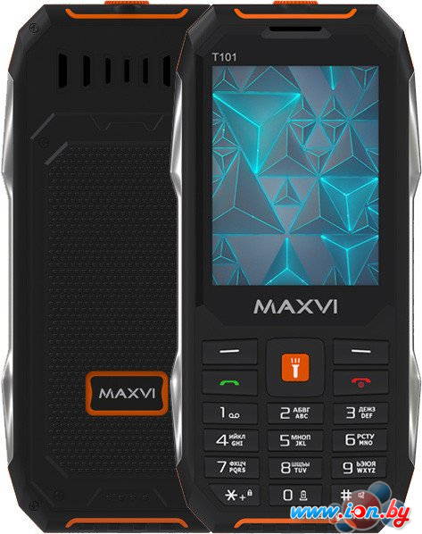 Кнопочный телефон Maxvi T101 (оранжевый) в Гомеле