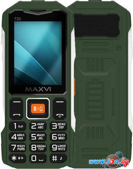 Кнопочный телефон Maxvi T20 (зеленый) в Могилёве