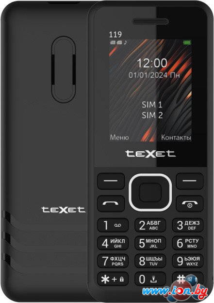 Кнопочный телефон TeXet TM-119 (черный) в Могилёве