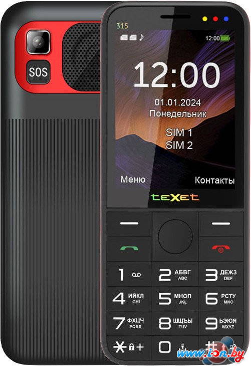 Кнопочный телефон TeXet TM-315 (черный) в Могилёве