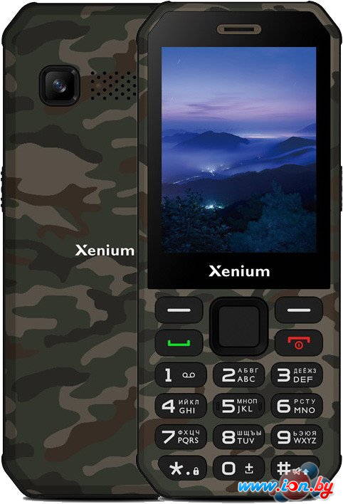 Кнопочный телефон Xenium X300 (зеленый камуфляж) в Могилёве