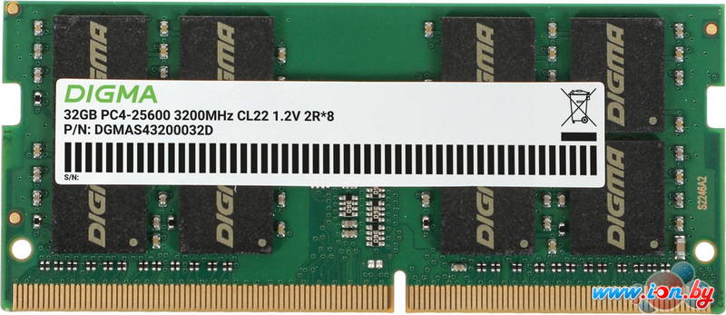 Оперативная память Digma 32ГБ DDR4 SODIMM 3200 МГц DGMAS43200032D в Могилёве