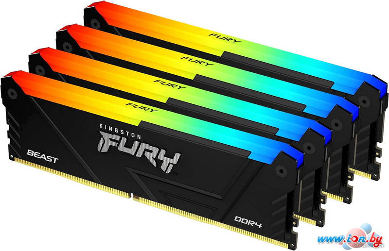 Оперативная память Kingston FURY Beast RGB 4x16ГБ DDR4 2666 МГц KF426C16BB12AK4/64 в Минске