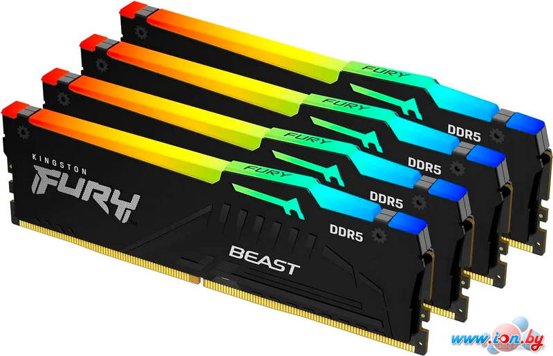 Оперативная память Kingston FURY Beast RGB 4x16ГБ DDR5 5200 МГц KF552C40BBAK4-64 в Могилёве