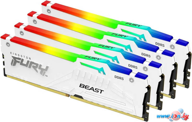 Оперативная память Kingston FURY Beast RGB 4x32ГБ DDR5 5200 МГц KF552C40BWAK4-128 в Могилёве