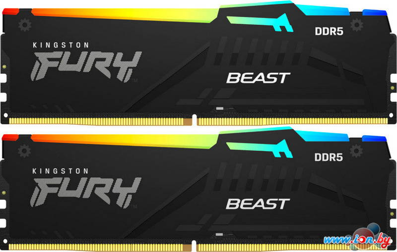 Оперативная память Kingston FURY Beast RGB 2x32ГБ DDR5 6400 МГц KF564C32BBAK2-64 в Могилёве