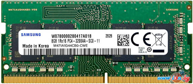 Оперативная память Samsung 8ГБ DDR4 SODIMM 3200 МГц M471A1G44CB0-CWE в Могилёве