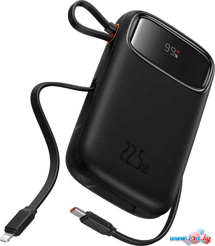 Внешний аккумулятор Baseus Qpow2 Dual-Cable Digital Display Fast Charge Power Bank 22.5W 10000mAh (черный) в Гомеле