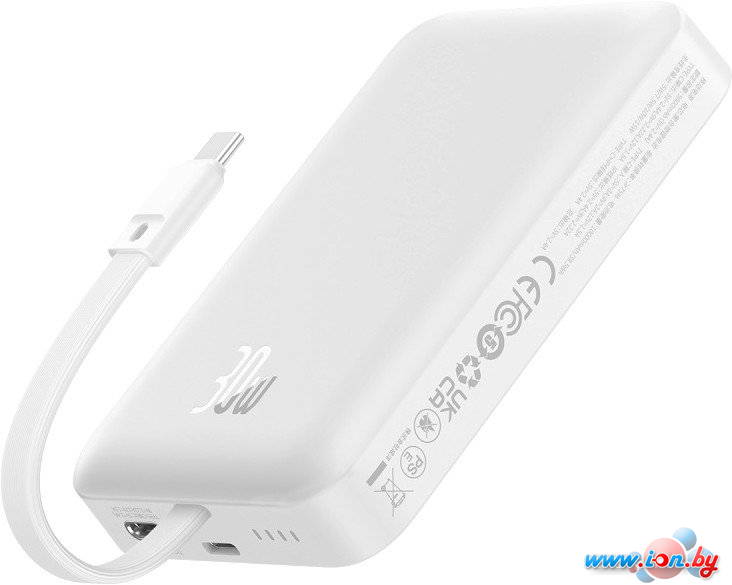 Внешний аккумулятор Baseus Magnetic Fast Charge Power Bank Type-C Edition 30W 10000mAh (белый) в Гомеле