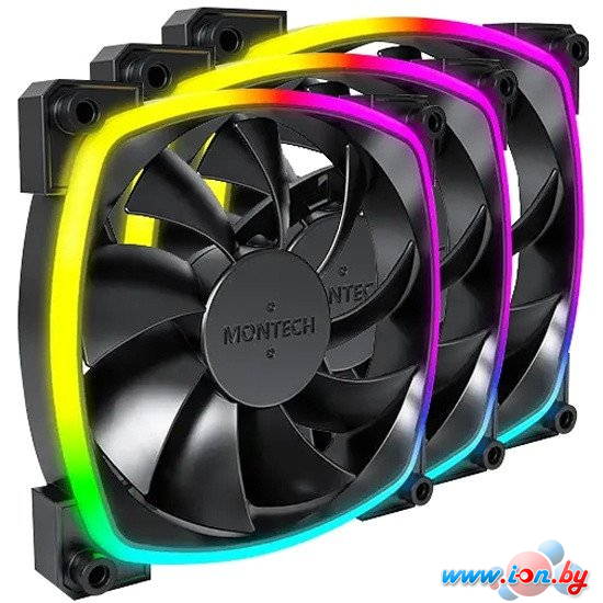 Комплект вентиляторов для корпуса Montech AX120 PWM 3 IN 1 (черный) в Могилёве