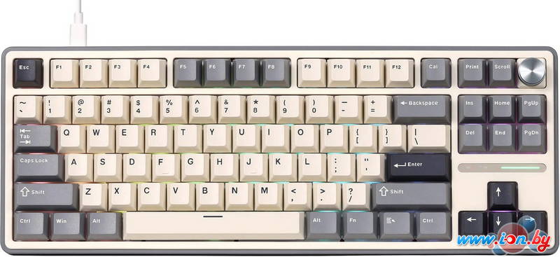 Клавиатура Royal Kludge R87 Pro RGB Half Grey (RK Cream) в Могилёве